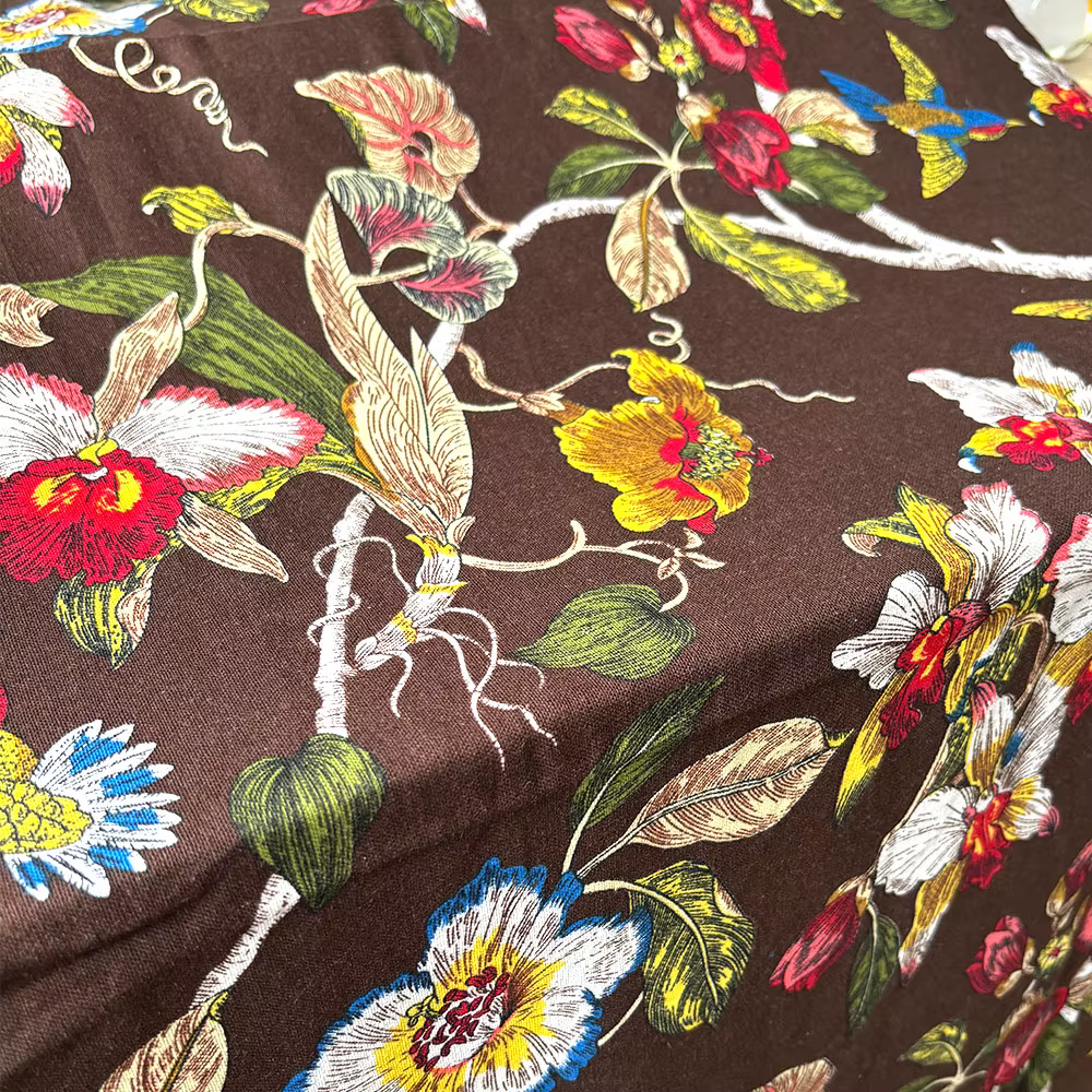 Tissu classique imprimé en coton et lin, motif Floral et oiseau, pour produits doux, couverture, bricolage, Patchwork, vêtements artisanaux, rembourrage de meubles