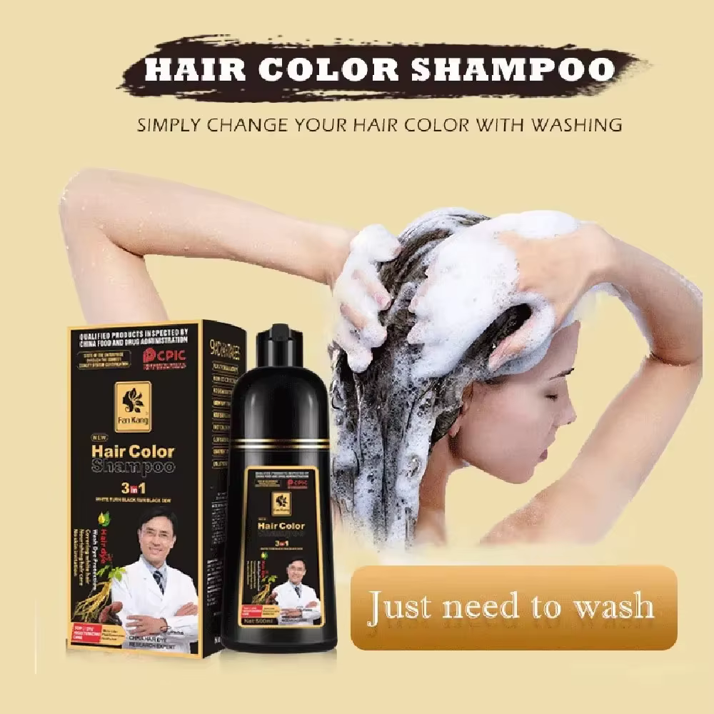 Shampoing de teinture capillaire 3 en 1 pour cheveux gris