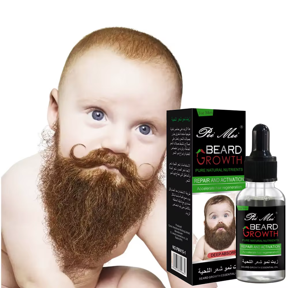 Huile de Croissance de Barbe Biologique Naturelle pour Homme