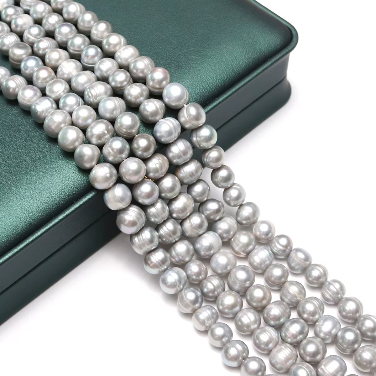 Perle d'eau douce naturelle de classe A, perles rondes grises en nacre, bijoux exécutifs, collier à faire soi-même, accessoires de bracelet, cadeau