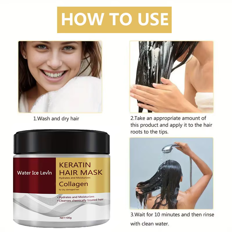 Masque capillaire à la kératine avec collagène