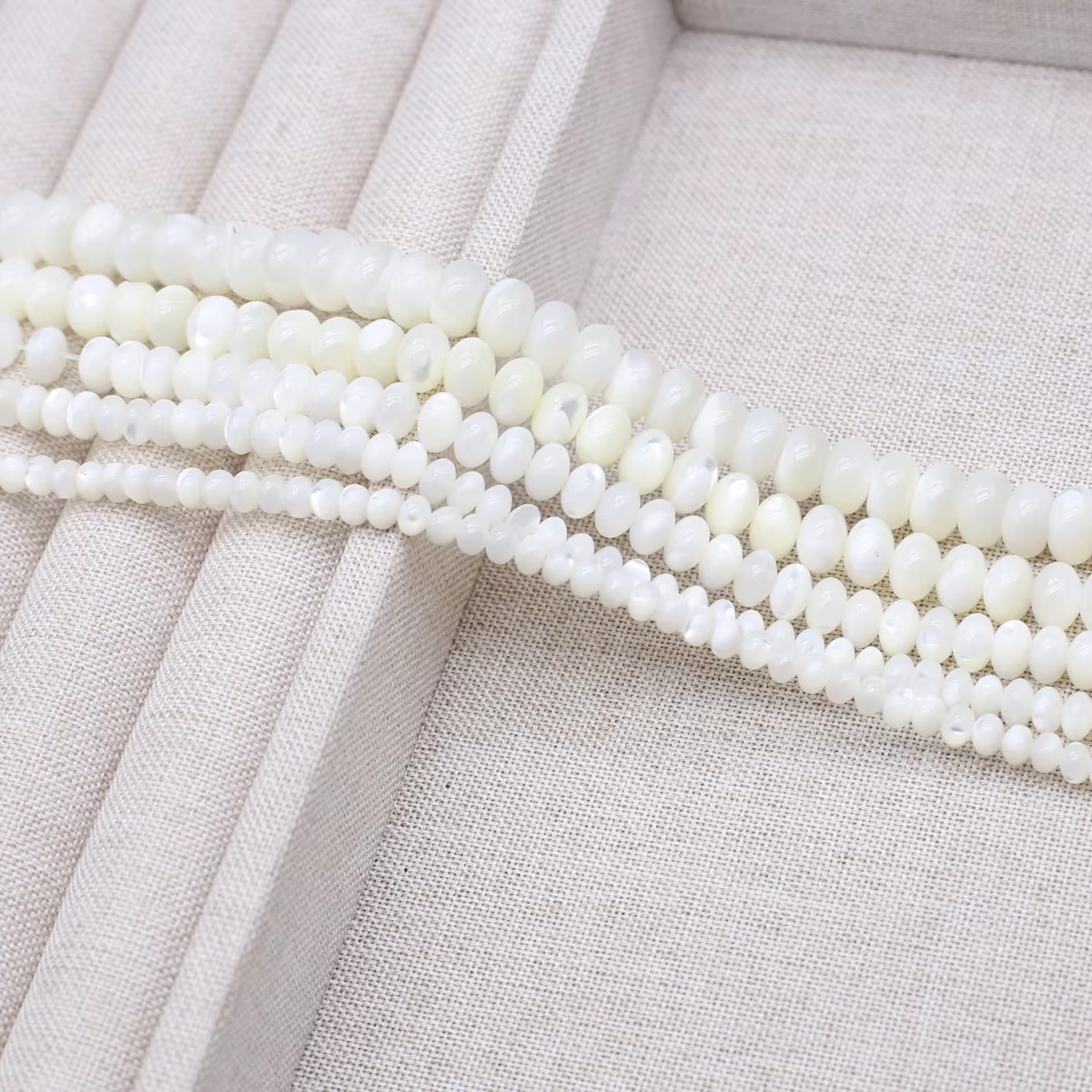 Perles en nacre naturelle en forme d'abaque pour la fabrication de colliers, bracelets et bijoux DIY, accessoires pour femmes