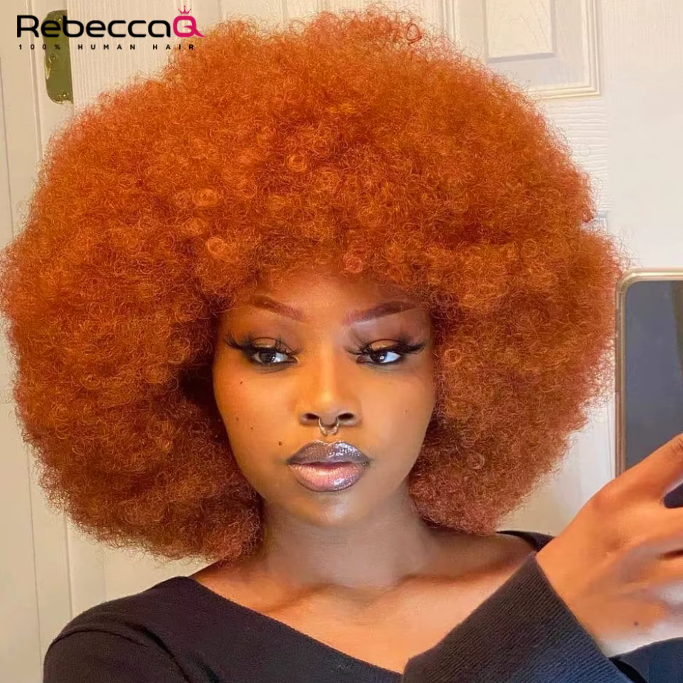 Perruques afro bouclées crépues blondes pour femmes noires