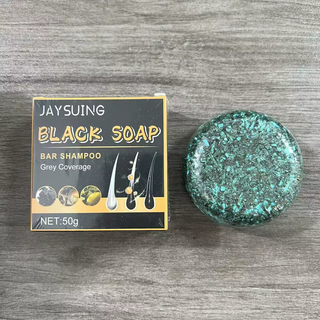 Shampoing réparateur à barre de couverture grise