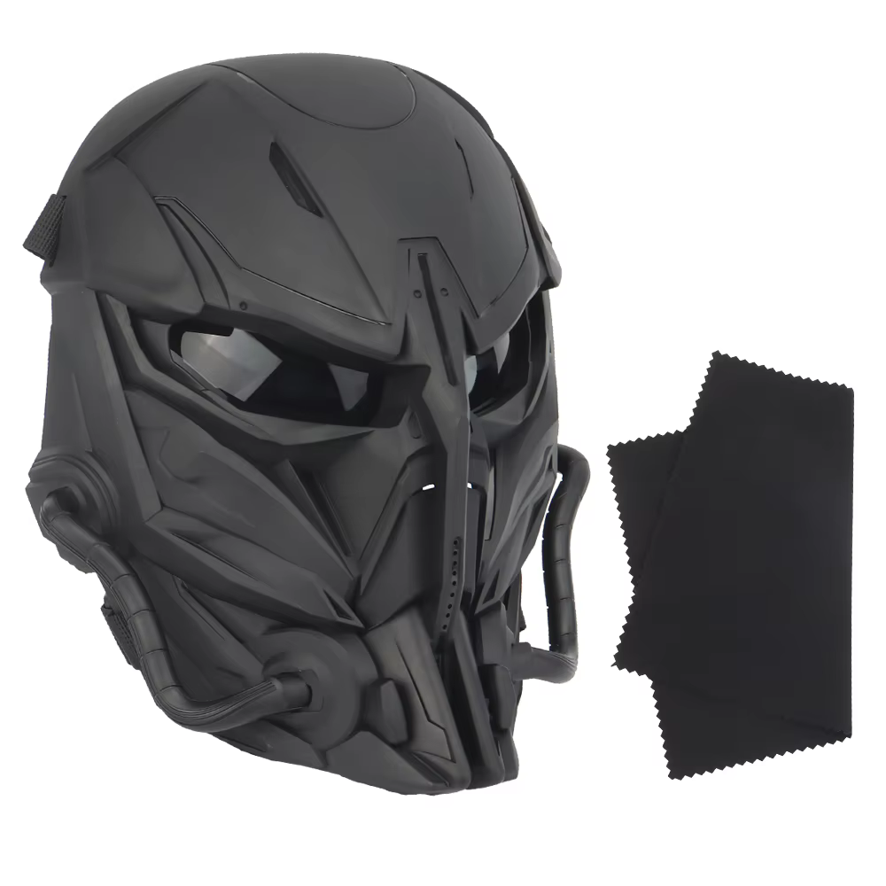 Masque de crâne Airsoft intégral, masque de chasteté avec lentille grise pour CS Wargame Halloween Cosplay Party équipement de sport de plein air tactique