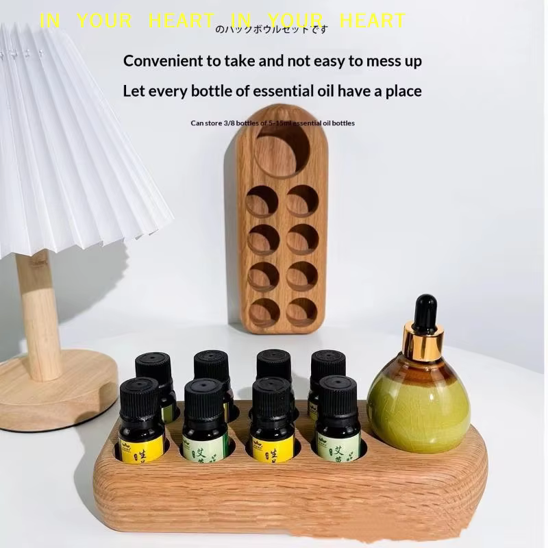 【X】Support de rangement et de présentation d'huiles essentielles en bois à 3/9 compartiments pour salons de beauté, boîtes de rangement d'huiles essentielles