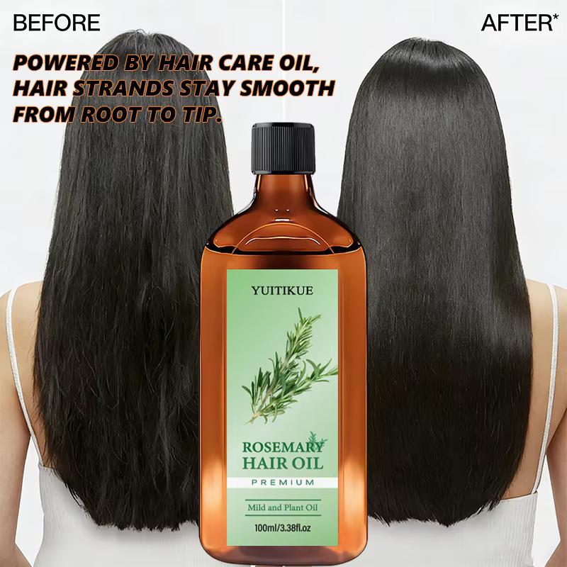 Huile capillaire à la romarin de qualité supérieure YUITIKUE | Formule douce à base de plantes | Pour des cheveux doux