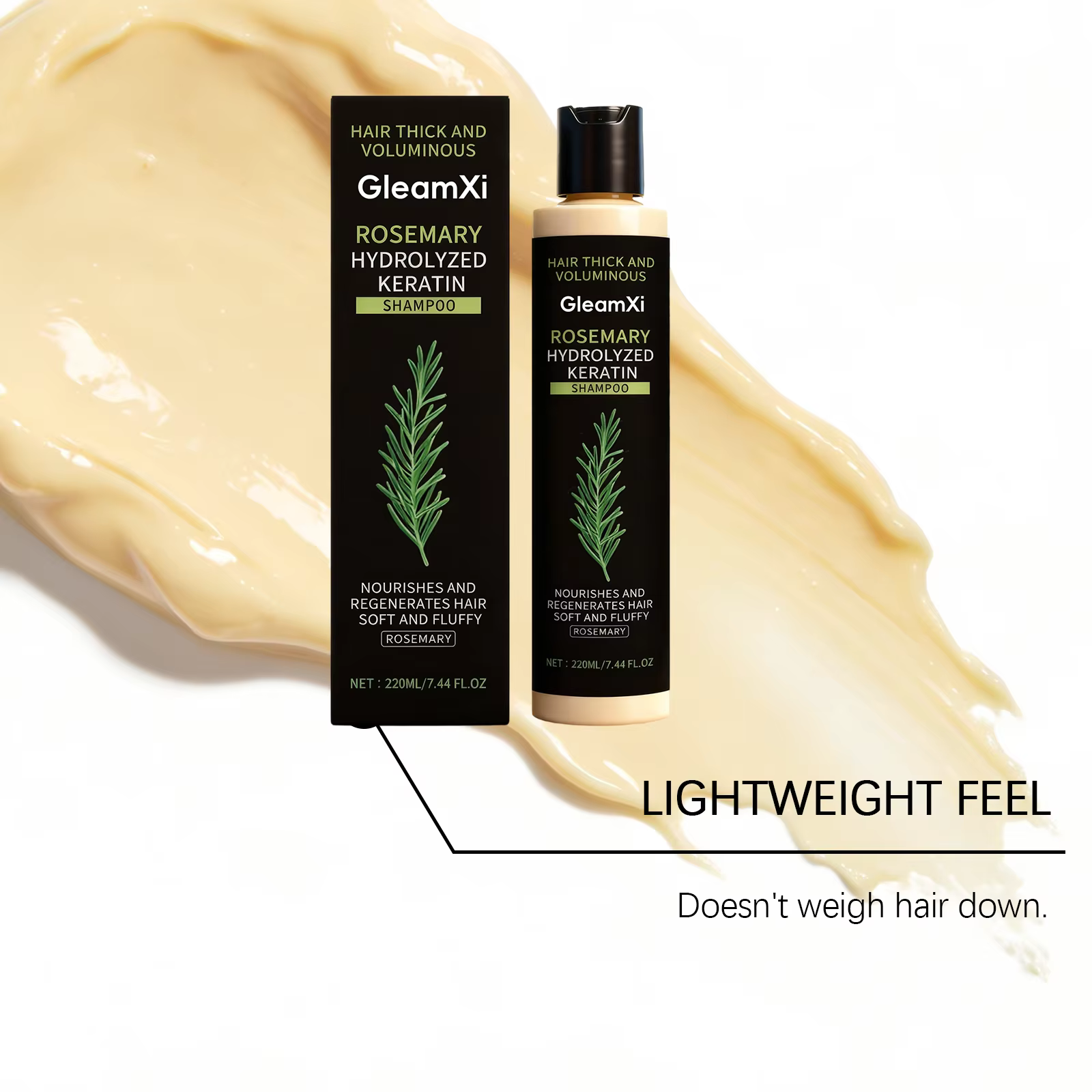 Shampoing volumisant à la kératine de romarin