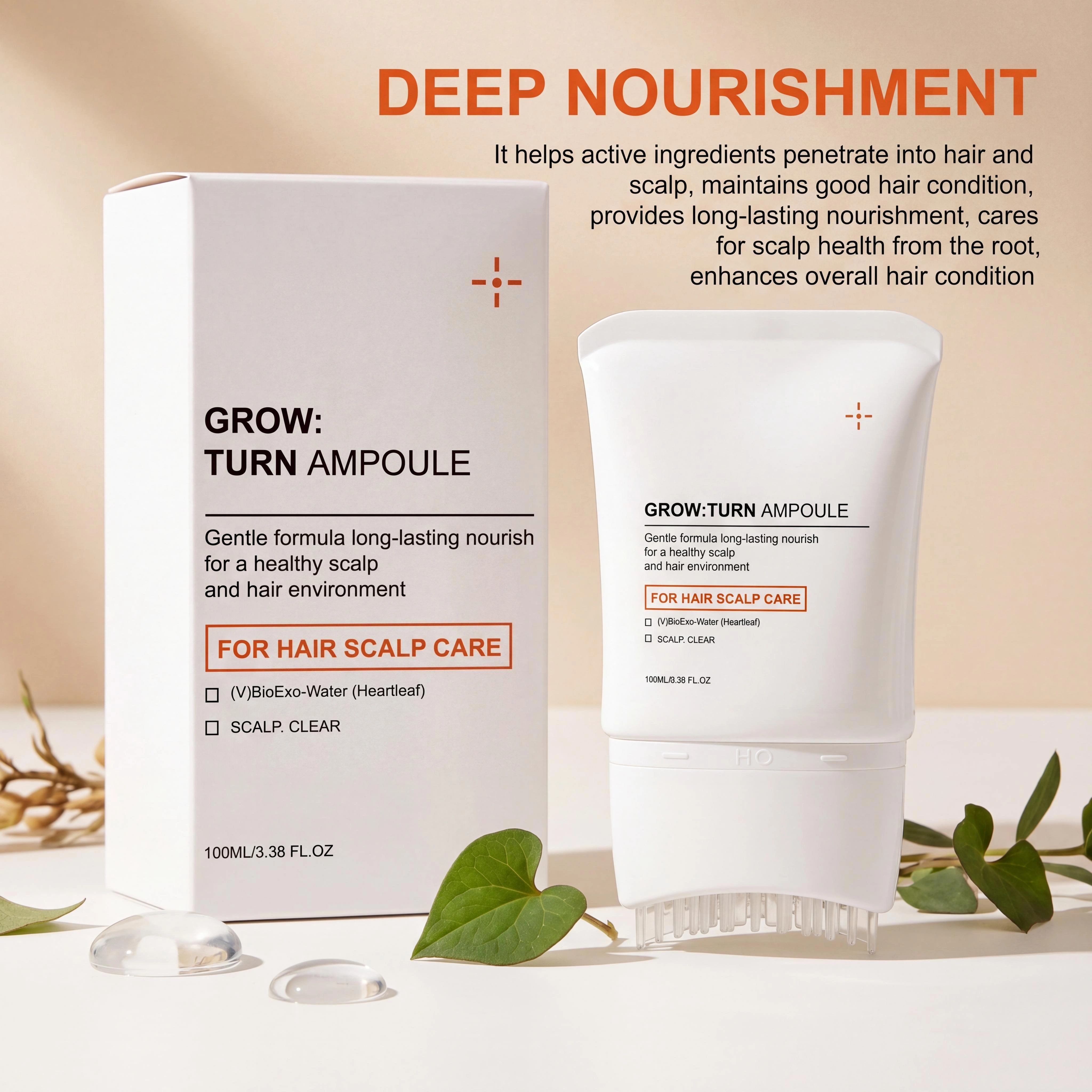 Sérum Capillaire Volumisant et Nourrissant avec Brosse Intégrée – Hydratant