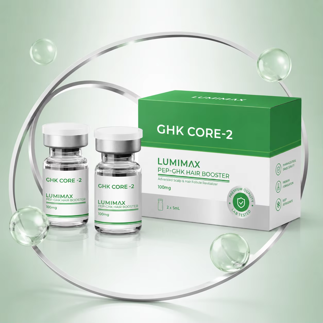 Sérum de croissance capillaire au peptide GHKCU LUMIMAX