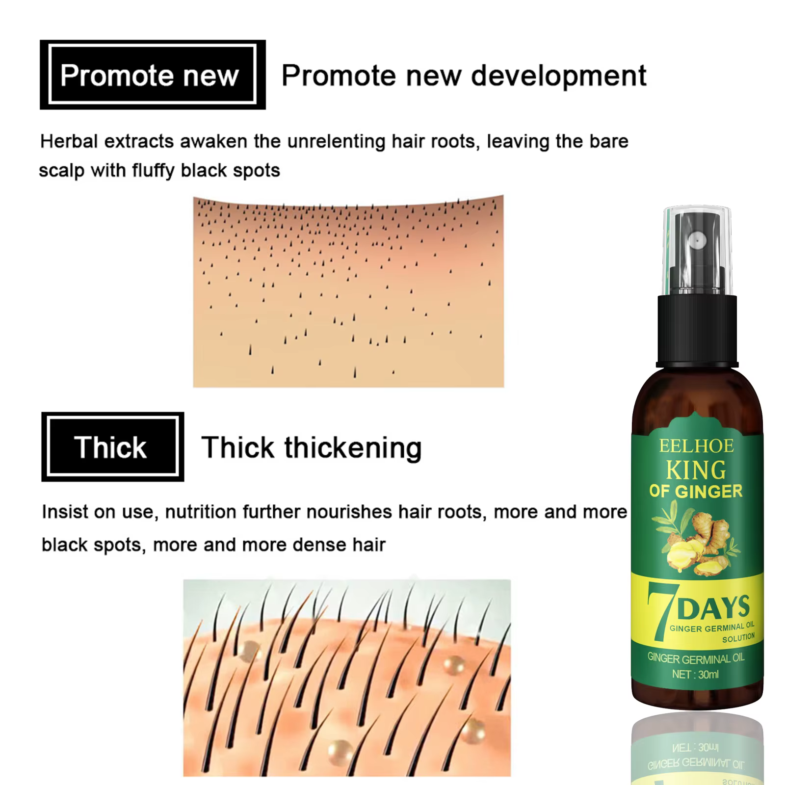 Sérum Booster capillaire à l'huile de gingembre