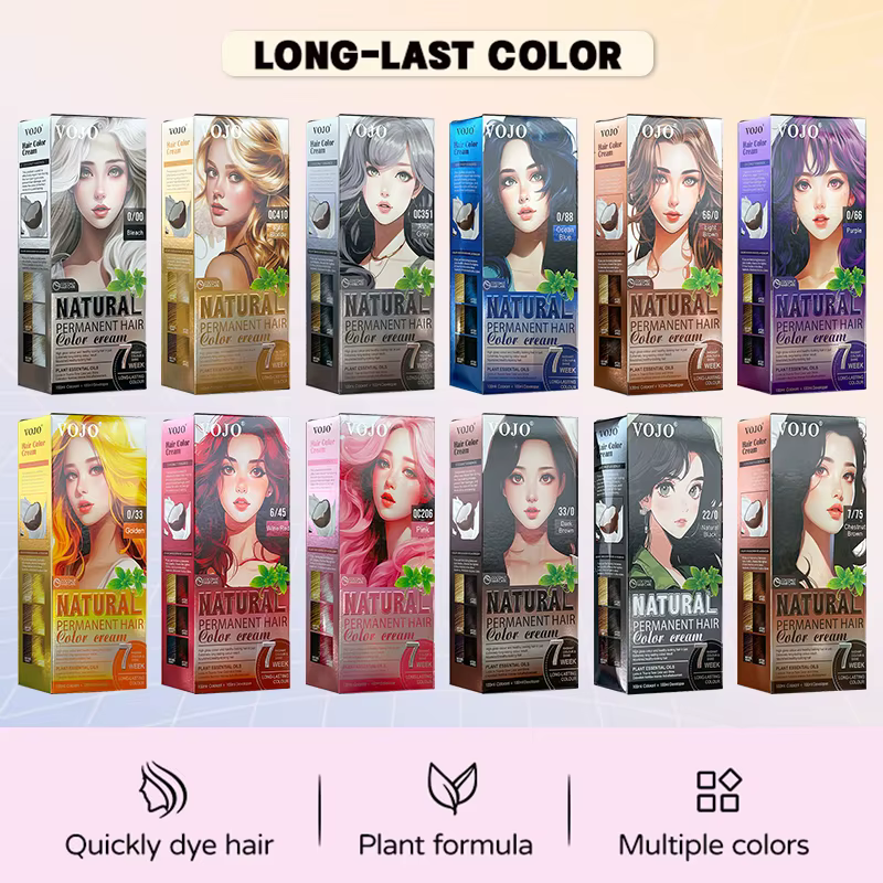 Shampoo colorant pour cheveux 3-en-1 longue durée