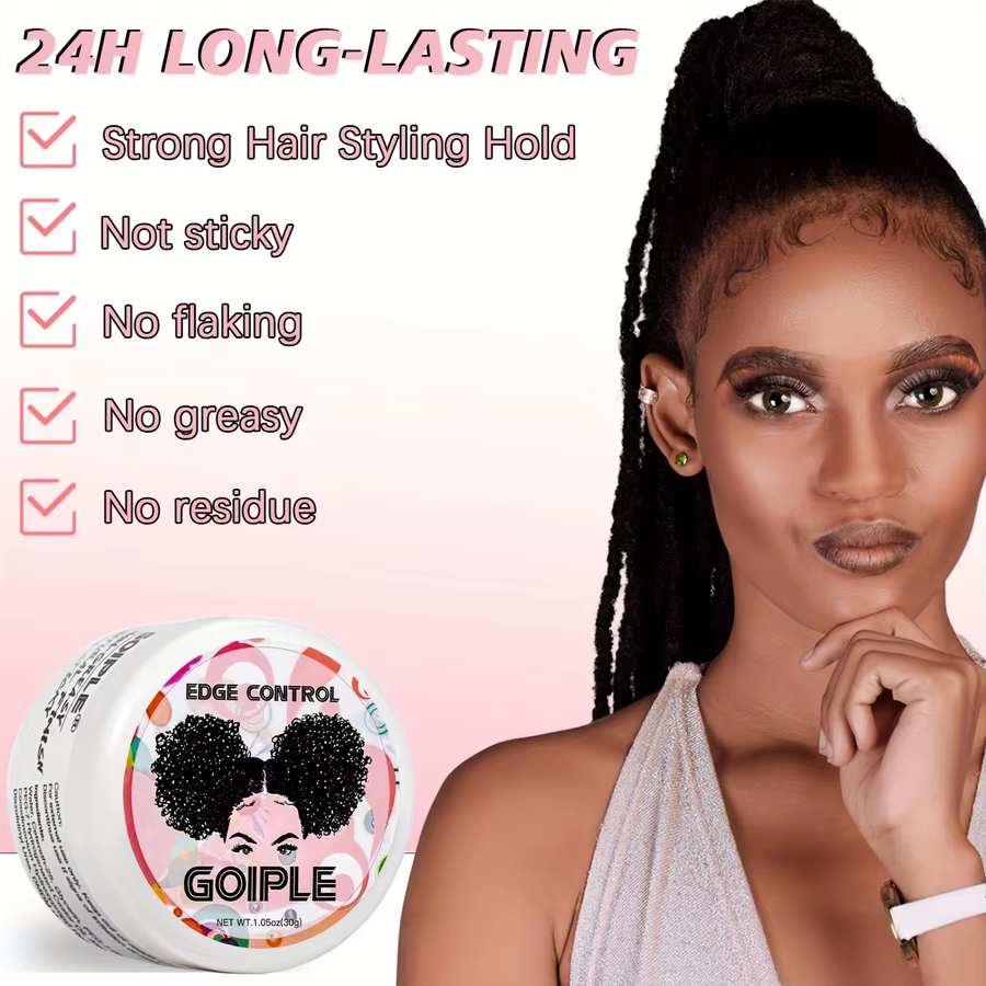 GOIPLE 30G contrôle des bords pour boucles 4C crème coiffante pour cheveux domine cassé et fixe Bang pommade Mini petit