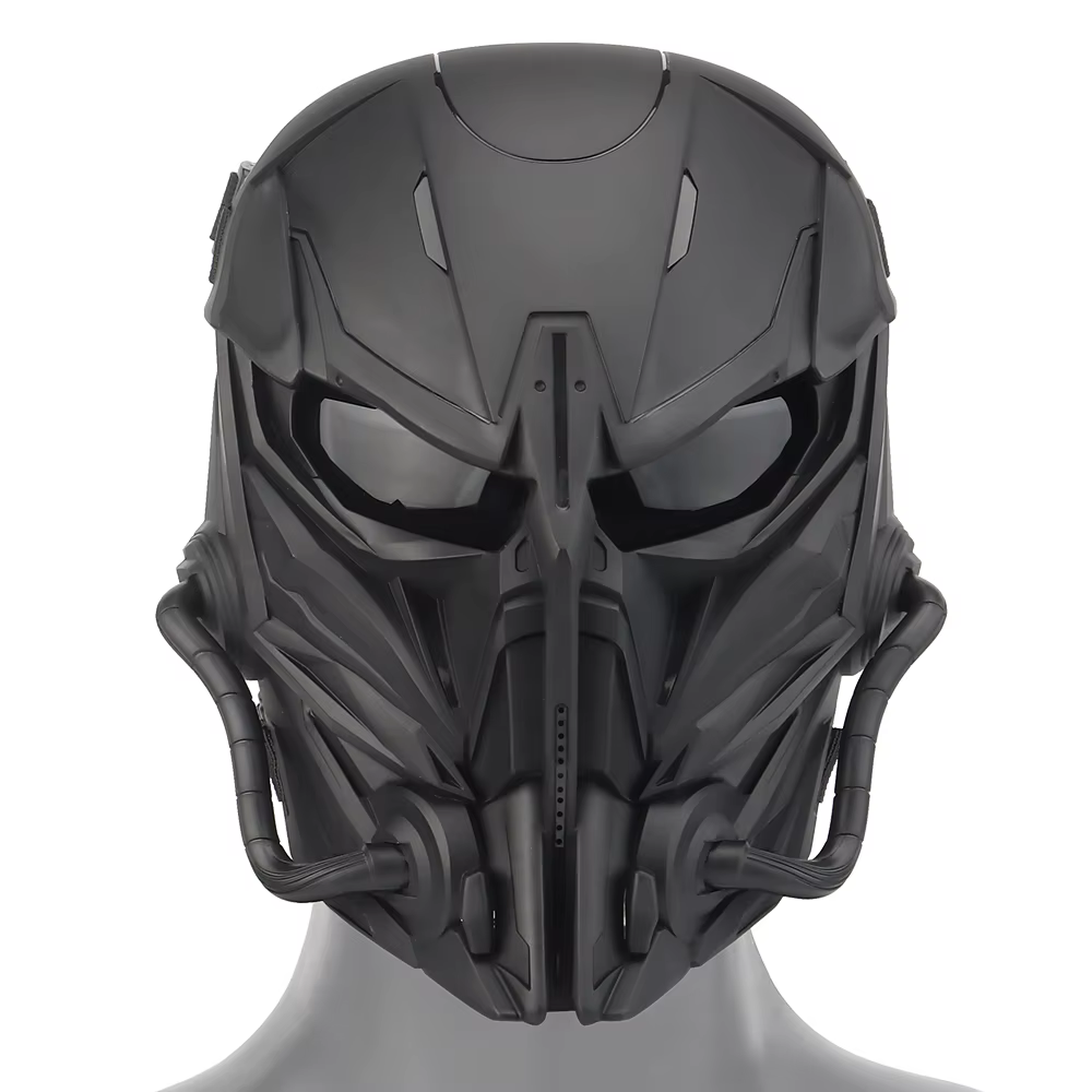 Masque de crâne Airsoft intégral, masque de chasteté avec lentille grise pour CS Wargame Halloween Cosplay Party équipement de sport de plein air tactique