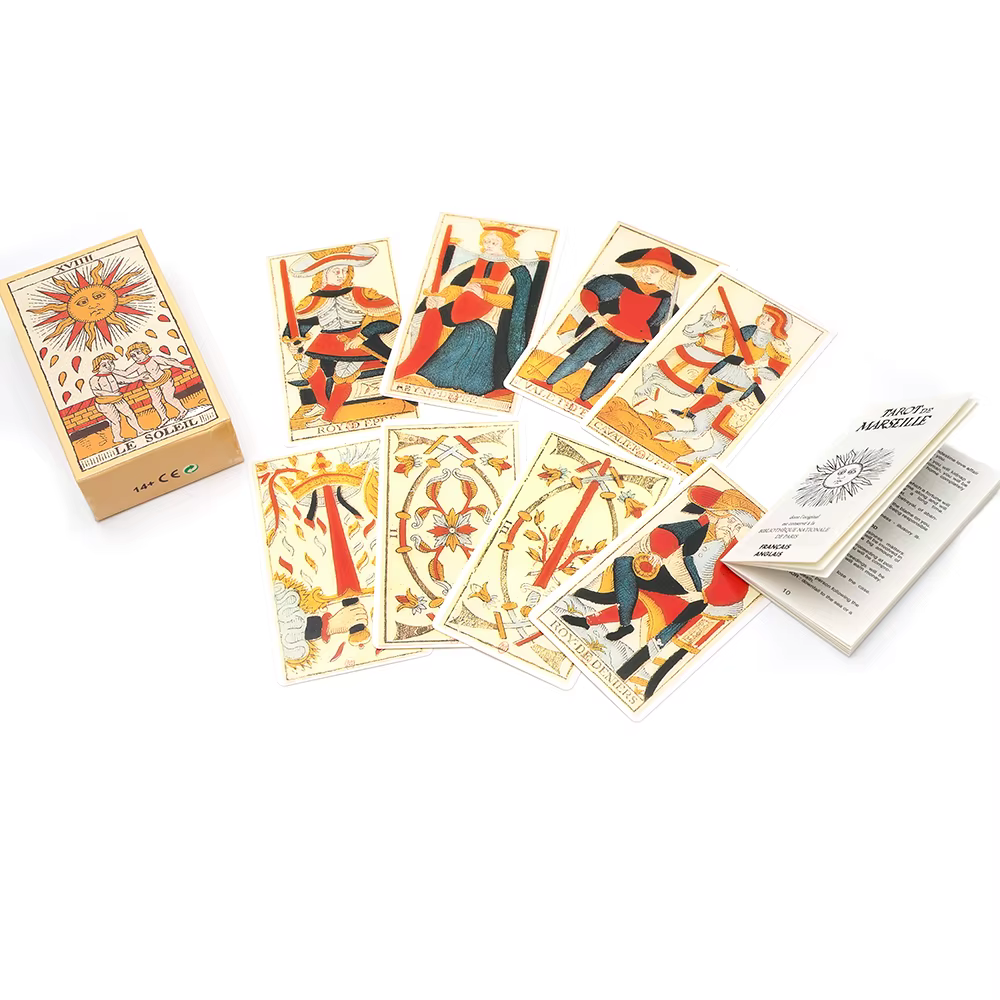 Français Tarot de Marseille Cartes de Tarot de Conver 78 Lames livret Français 78 Carte du Tarot de Marseille Jeu de société publié