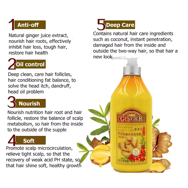 Shampooing capillaire au jus de gingembre ancien 1000ML