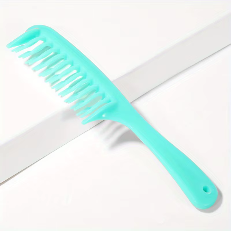 Peigne démêlant à double rangée de dents larges avec manche pour cheveux longs