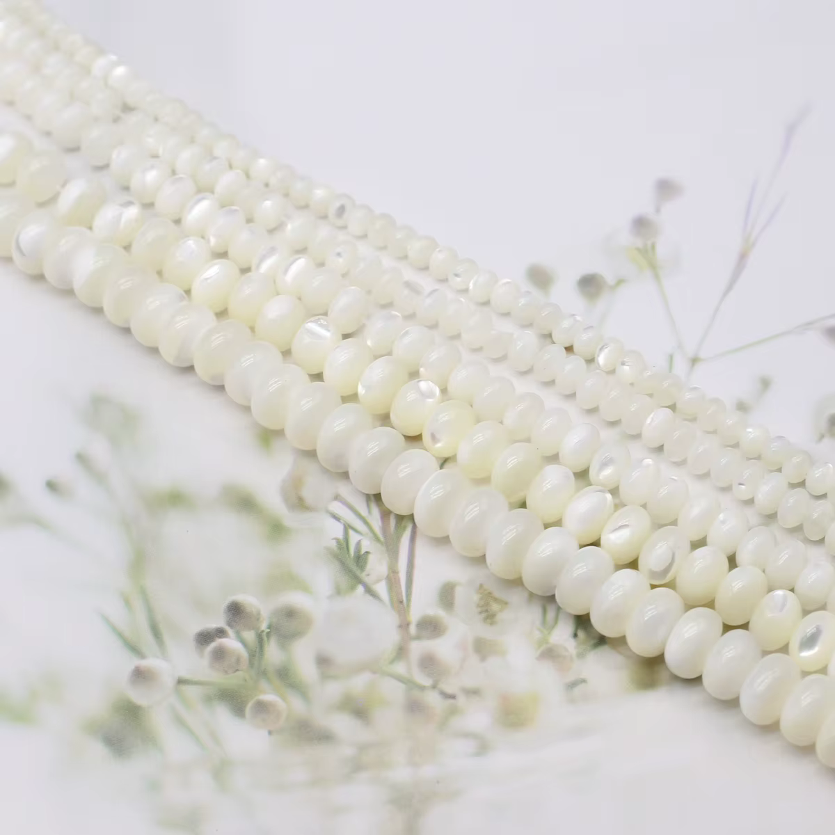 Perles en nacre naturelle en forme d'abaque pour la fabrication de colliers, bracelets et bijoux DIY, accessoires pour femmes