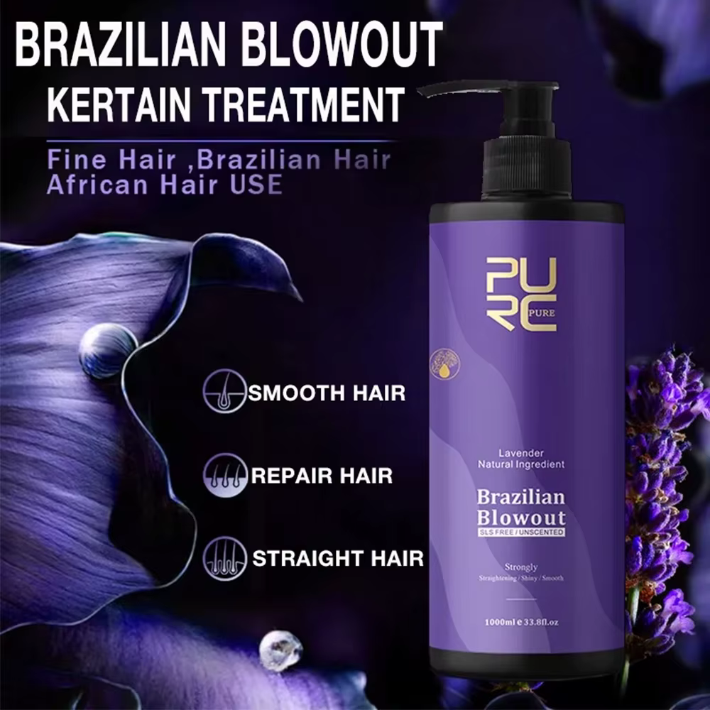 PURC lavande 12% traitement lissant à la kératine brésilienne cheveux bouclés lisser crème lissante produits de Salon professionnels