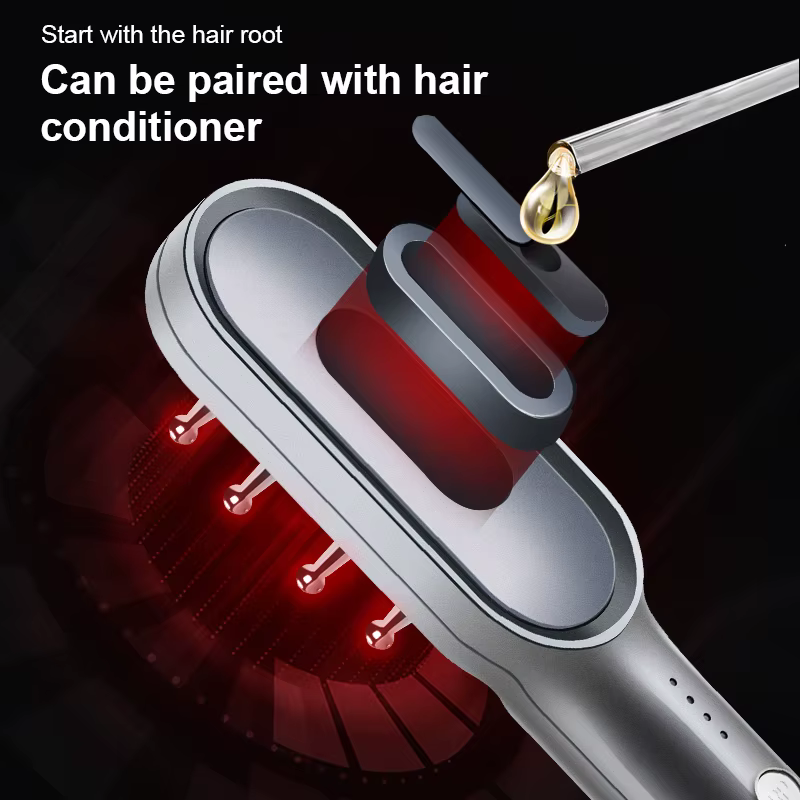 Peigne de massage électrique à lumière rouge LED