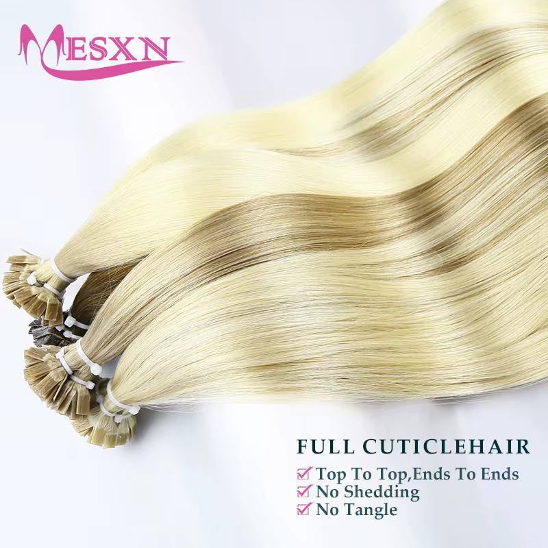 Extensions de cheveux MESXN de haute qualité à pointe plate