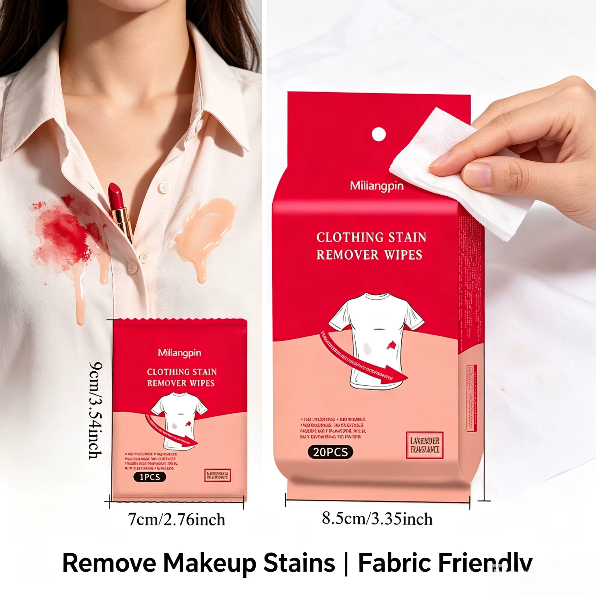 Lingettes nettoyantes pour taches de vêtements, huile dégraissante, pratiques à transporter et à utiliser/consserver pour les voyages en extérieur, emballées individuellement.