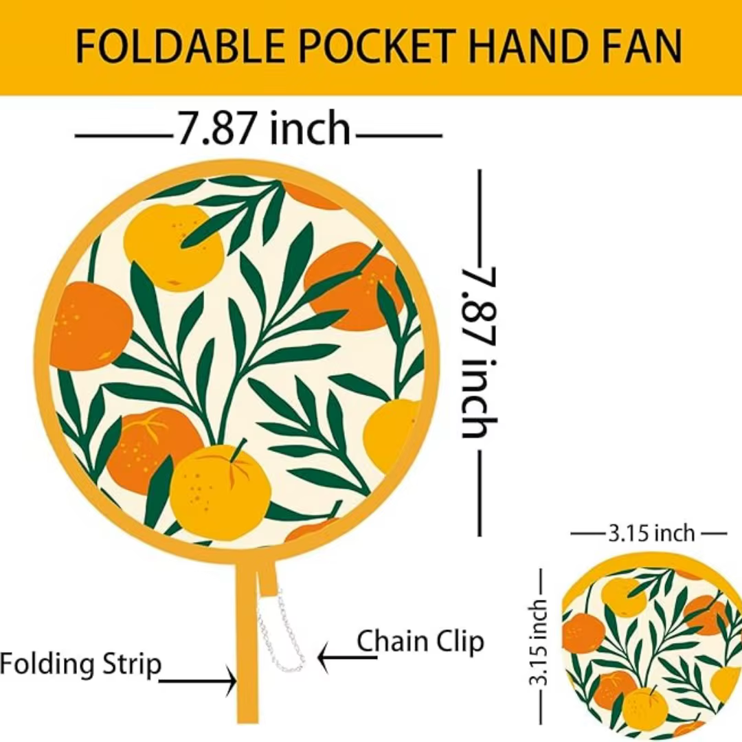 Éventail pliable rond à motifs floraux, style japonais, éventail portatif compact pour l'été