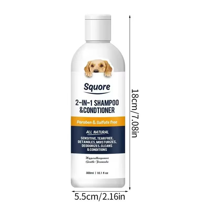 Shampoing et revitalisant pour chiots 2 en 1, shampoing hydratant naturel pour chien, pour peaux sensibles, PH équilibré