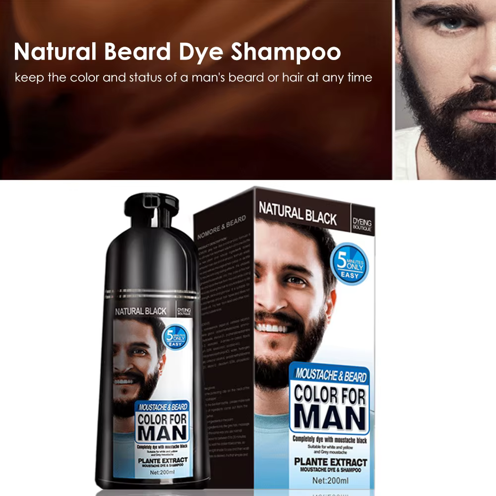 Shampoing de teinture pour barbe noire naturelle