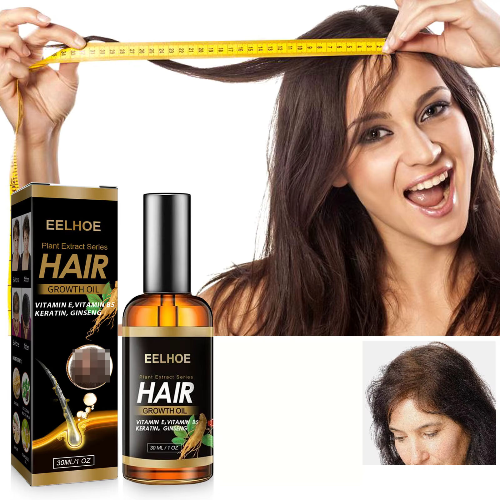 EELBath-E-Huiles essentielles pour cheveux, soin capillaire hydratant, lisse