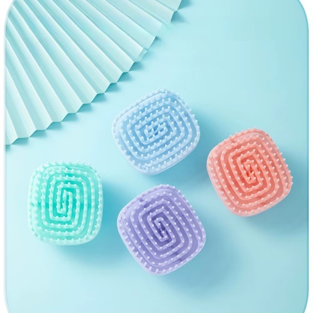 Brosse de massage du cuir chevelu carrée en silicone
