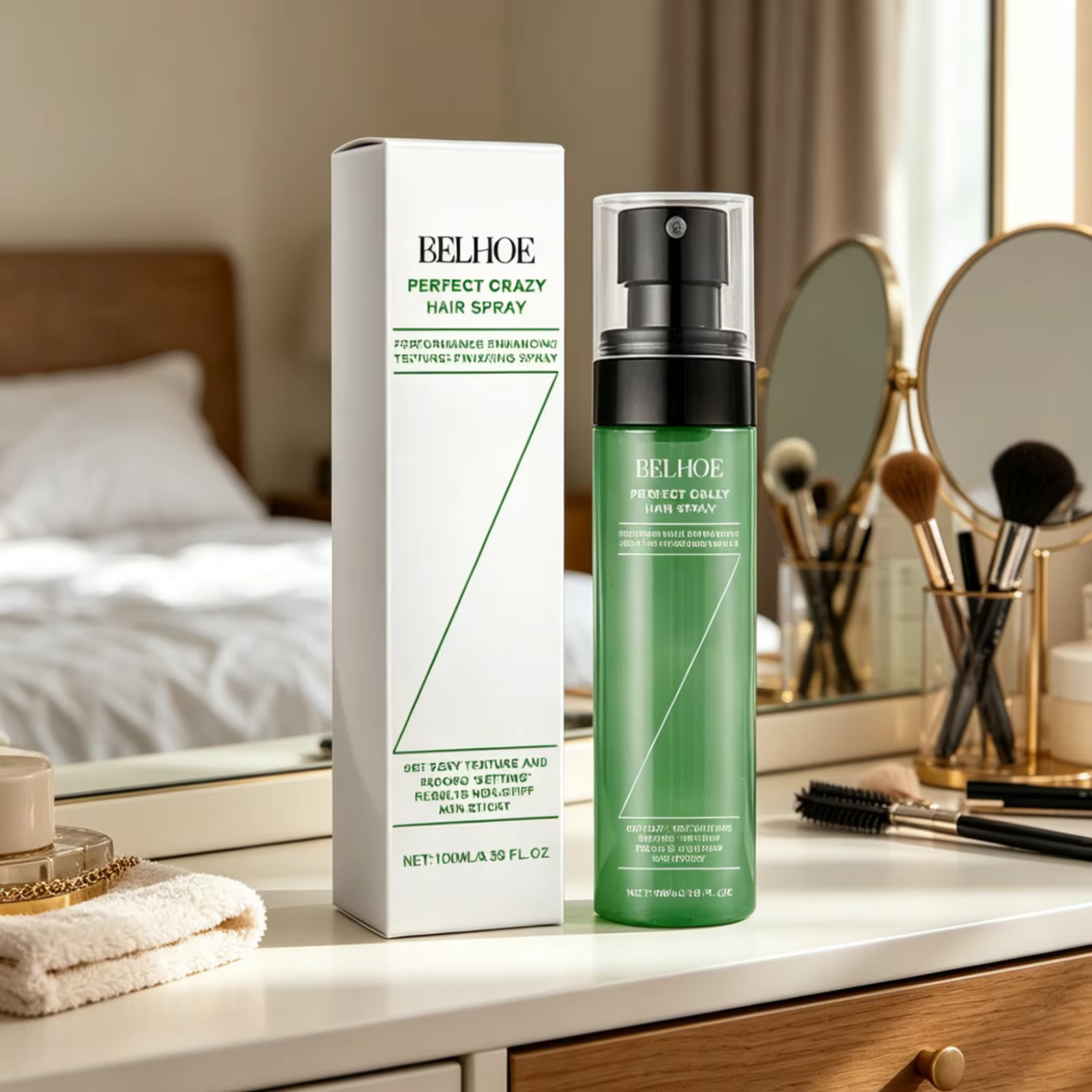 EELHOE Spray Volumisant Contrôle Sébum Rafraîchissant Anti-Frisottis Séchage Rapide Léger Non Gras Lissant Doux 100ml