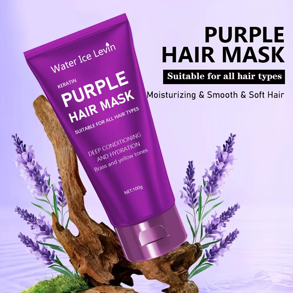 Masque capillaire violet - Tonifiant pour cheveux blonds