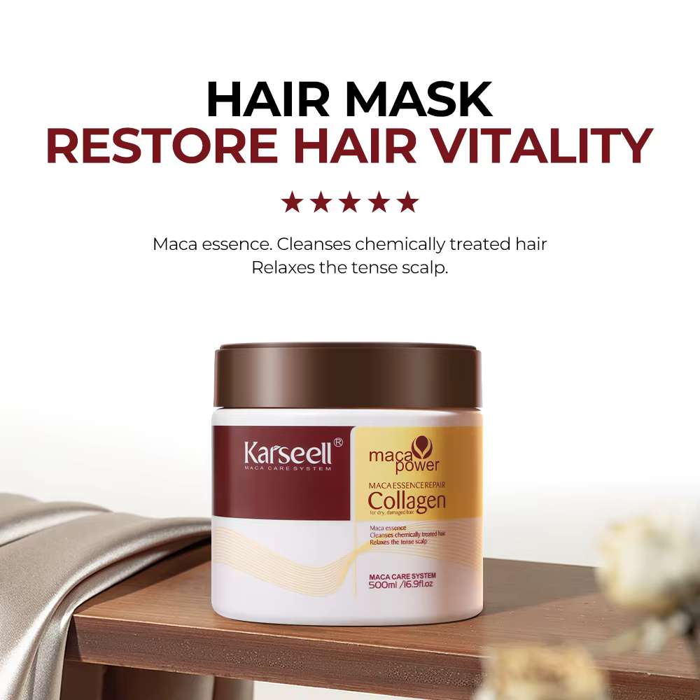 Karseell Masque capillaire au collagène Réparation en profondeur Conditionnement Huile d'argan Essence de traitement