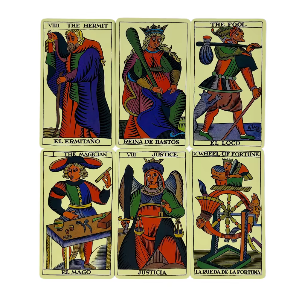 Española Tarot de Marseille The Star Oracle Deck, jeu de cartes espagnol, guidance divine, jeu de société familial