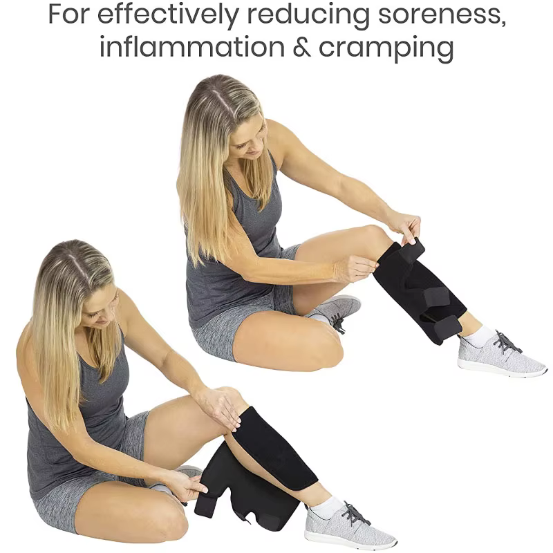 Attelle de mollet, attelle de tibia réglable, enveloppe de compression du bas des jambes augmente la circulation, réduit la gonflement musculaire, soulagement de la douleur