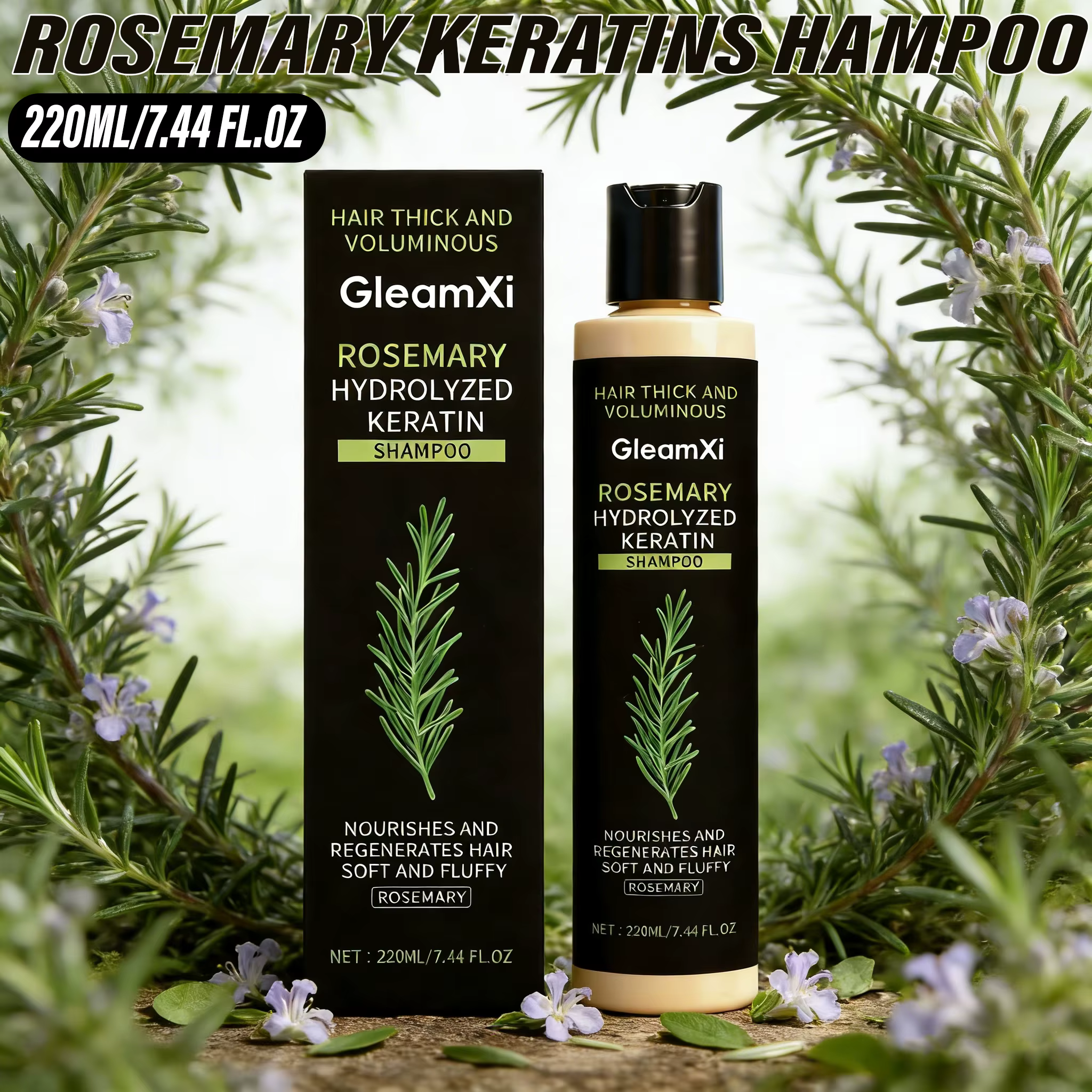 Shampoing volumisant à la kératine de romarin