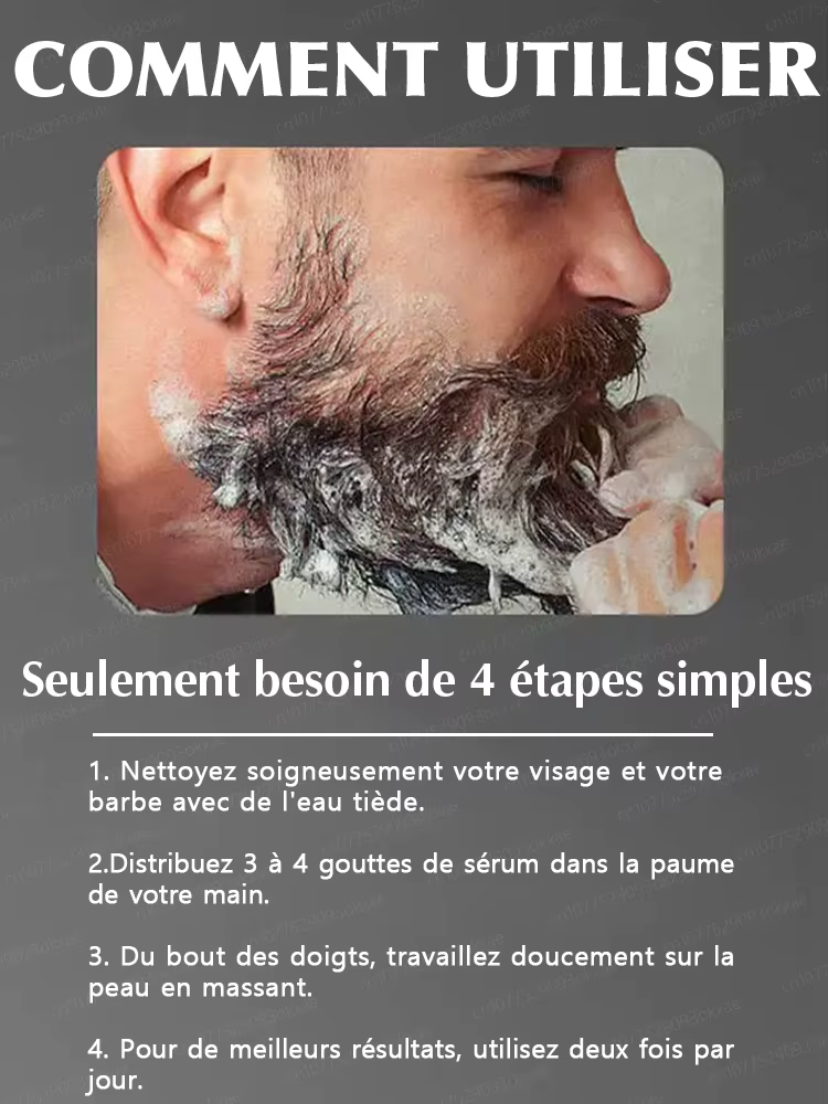 Essence de croissance de la barbe. Elle aide votre