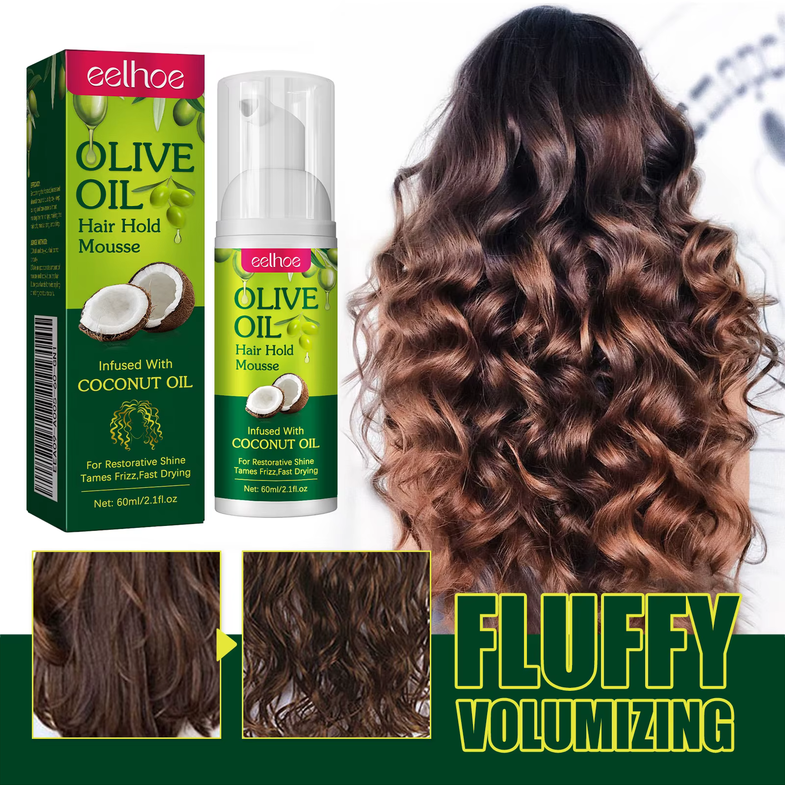 Mousse coiffante à l'huile d'olive