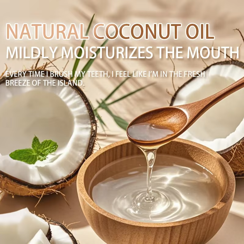 Dentifrice au Bicarbonate de Soude et Huile de Coco, Vitamine C, Blanchissant, Élimine le Tartre, Éclaircit l'Haleine, Maintient la Santé Bucco-Dentaire