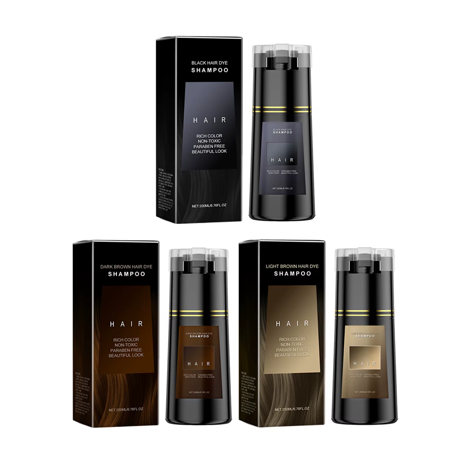 Shampoing de coiffure, teinture naturelle pour cheveux