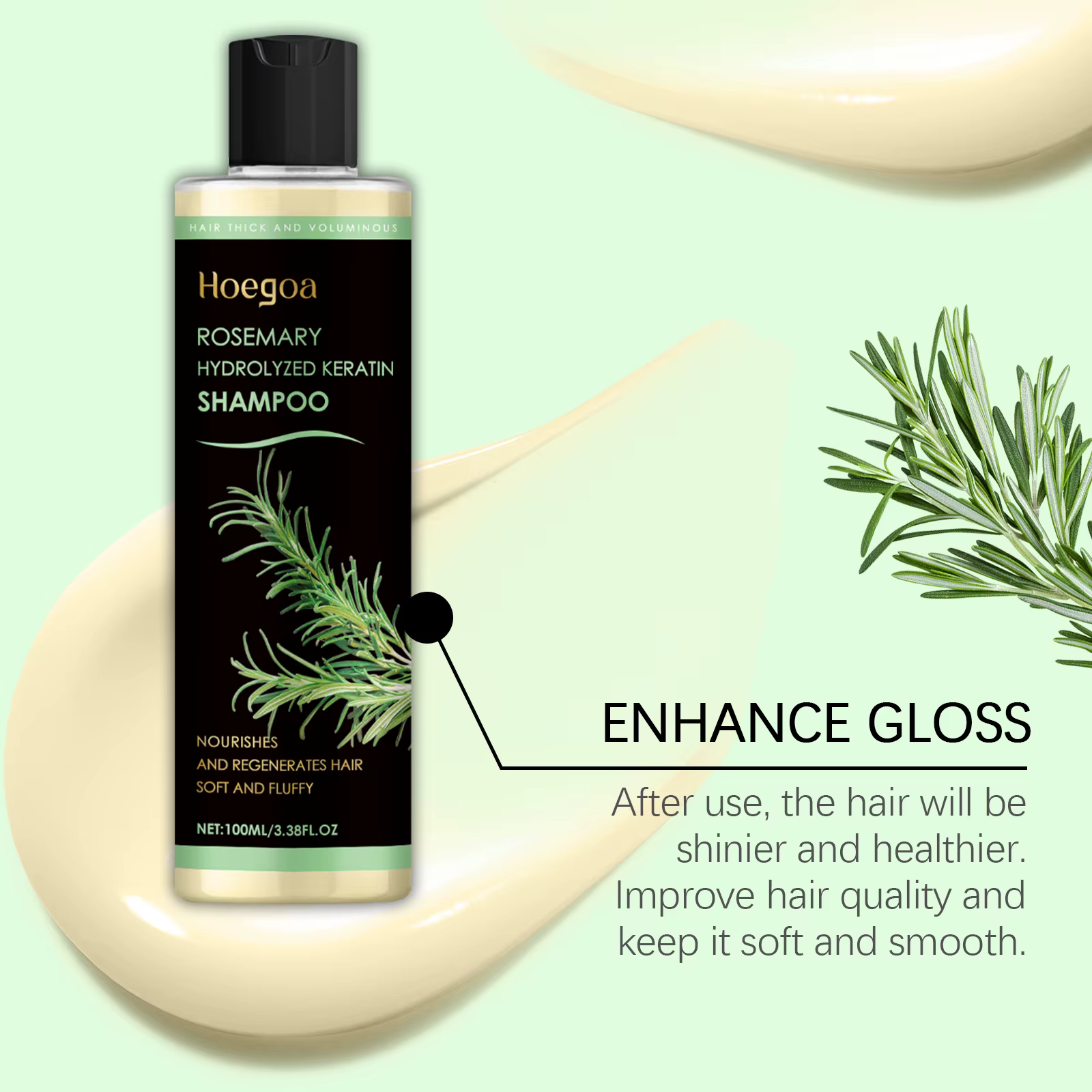 Shampoing pour la croissance des cheveux à l'huile de romarin