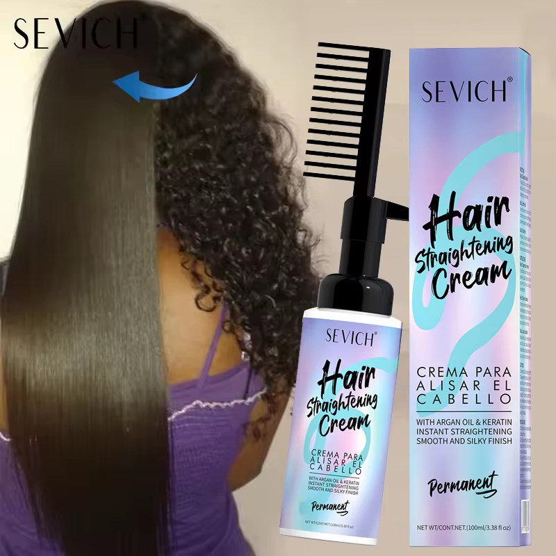 Crème lissante pour cheveux à la kératine avec peigne 100ml Répare