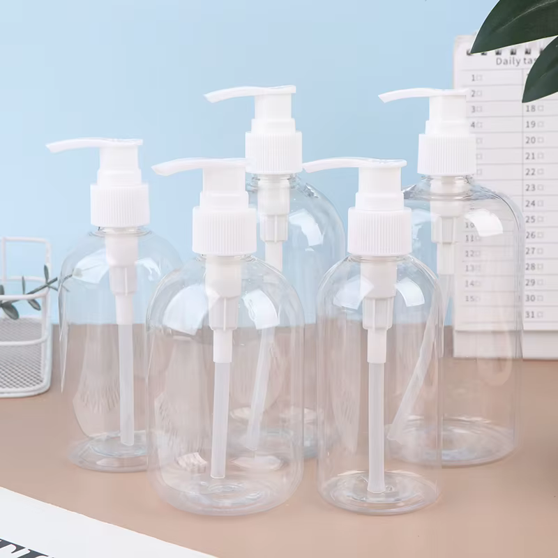Bouteilles distributrices portables avec pompe de 200 à 500 ml – Contenants cylindriques durables pour shampoing, lotion et savon liquide