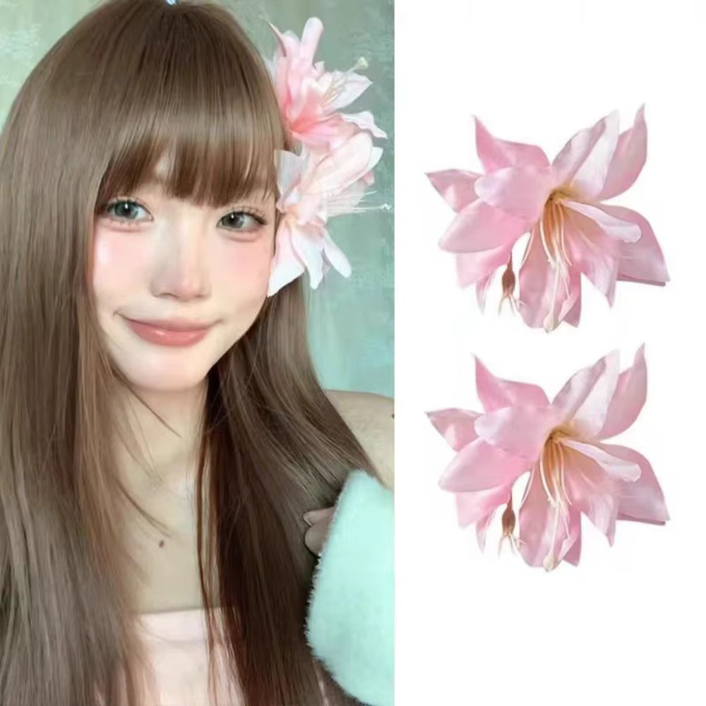 Barrette à cheveux en forme de fleur de lys douce et tendance