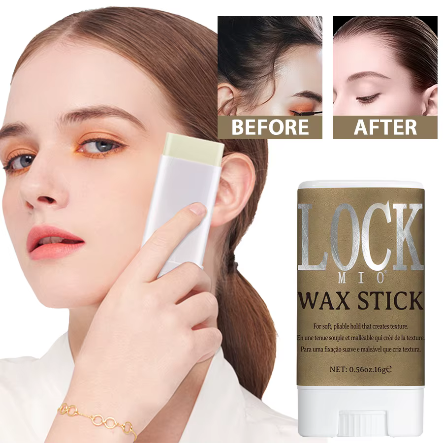 LOCKMIO bâton de cire pour cheveux pour femmes et enfants longue durée maintien pommade contrôle cassé frisottis Flyaway