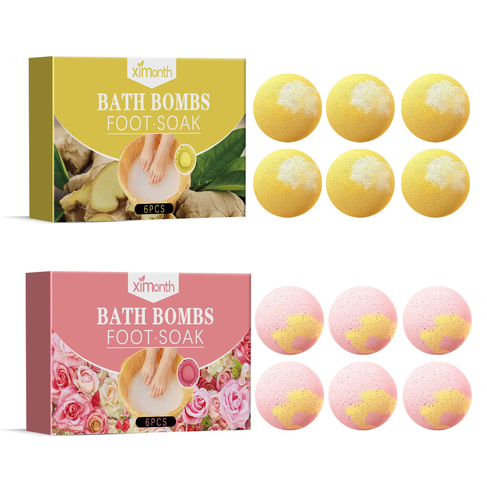 Boule de bain de pieds Rose/gingembre