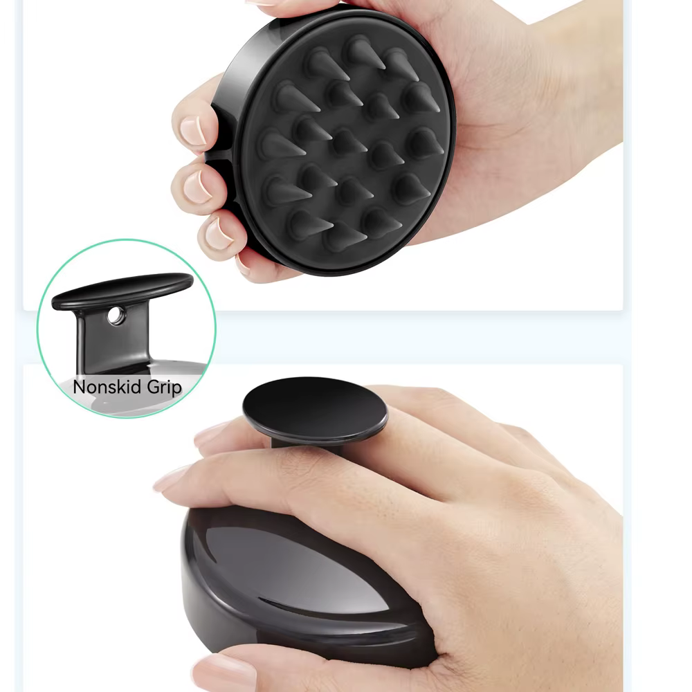 Brosse de massage du cuir chevelu en silicone souple pour le lavage des cheveux