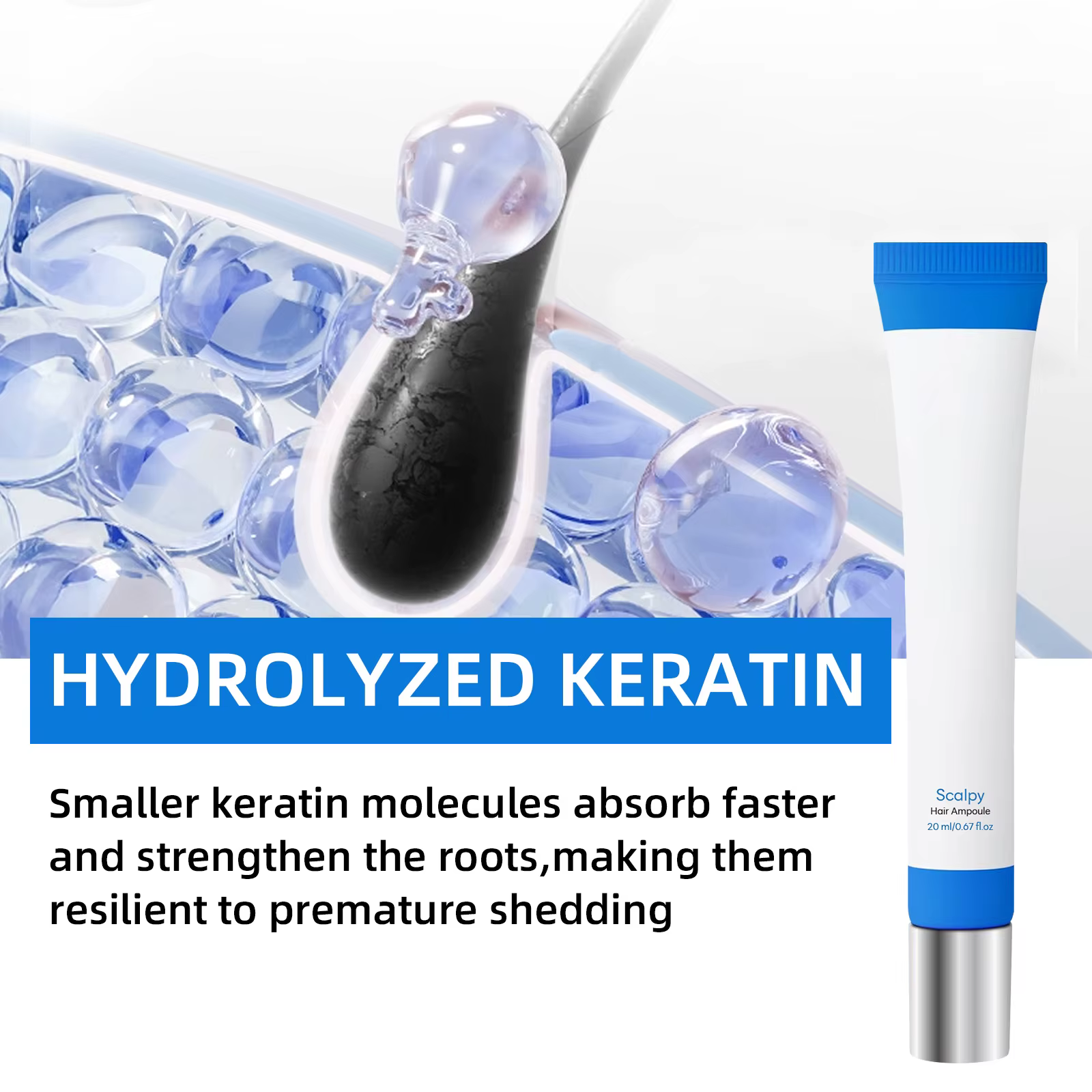 Sérum fortifiant pour les racines des cheveux - Avec kératine hydrolysée et niacinamide