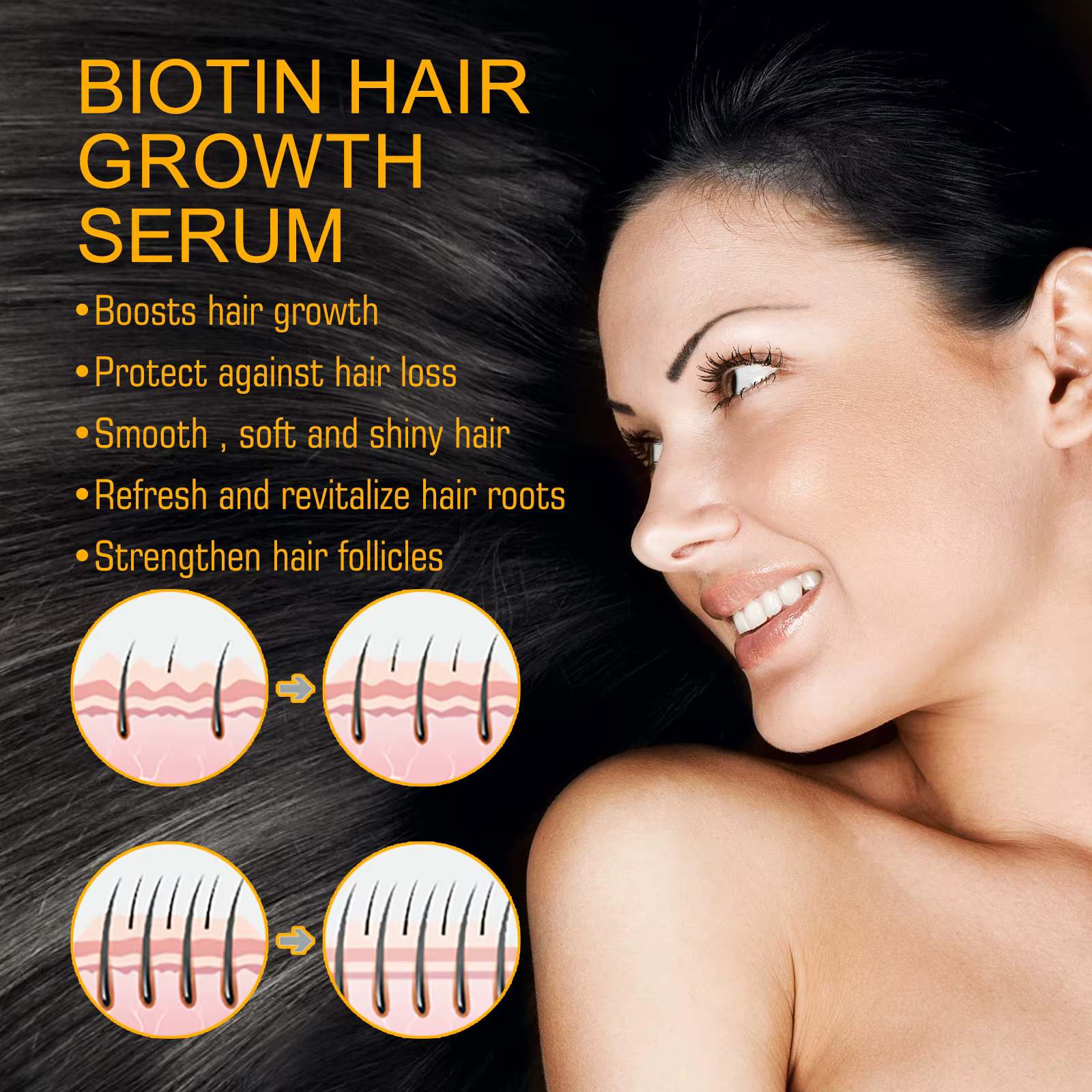 Sérum magique à la biotine pour cheveux, 1/3/5 boîtes, renforce lissante, nourrissant en profondeur, produit pour cheveux crépus, Spray de réparation endommagé, huile pour cheveux